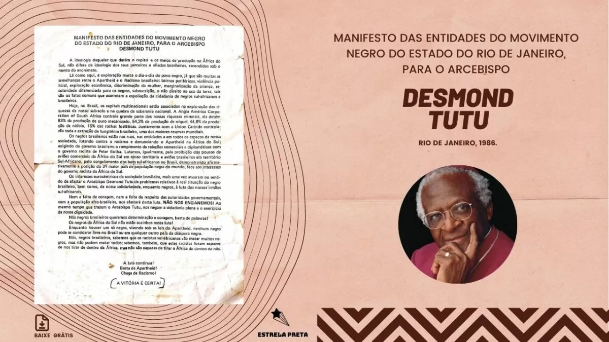 Você está visualizando atualmente Desmond Tutu – Manifesto das Entidades do Movimento Negro RJ – 1986 | Baixe Grátis
