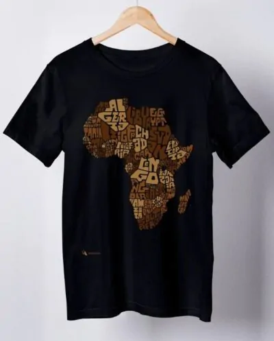 Camiseta África Brown Tipografia
