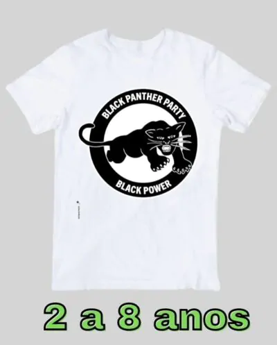 Camiseta Infantil Panteras Negras (2 a 8 anos)